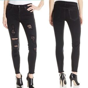 𝅺joe's Jeans Women's Finn Skinny Ankle Jean in Braelyn Distressed Raw Hem